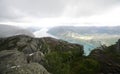 View of Lysefjord from The Pulpit Rock, Norway Royalty Free Stock Photo