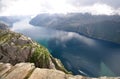 View of Lysefjord from The Pulpit Rock, Norway Royalty Free Stock Photo