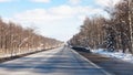 view of M1 highway in Russia in winter