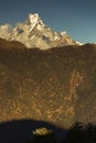 View of Machapuchare Peak, Fish Tail from Poon Hill. Himalaya Mountains, Nepal