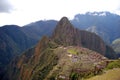 View of Machu Picchu and Huayna Pichhu from Inca Trail Royalty Free Stock Photo