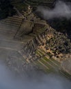 View of Machu Picchu from the top of Wayna Picchu. Royalty Free Stock Photo