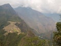 View of Machu Picchu from the top of Waynapicchu mountain, Royalty Free Stock Photo