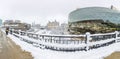 A view from MacKenzie bridge, Rideau canal in Ottawa downtown core in winter