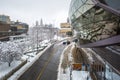 A view from MacKenzie bridge, Rideau canal in Ottawa downtown core in winter