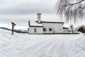 View of the Madonna of the snow Church in Forcora pass, Val Veddasca, Varese, Italy Royalty Free Stock Photo