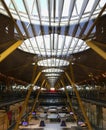 The view on Madrid airport Barajas` architectural pattern.