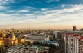 View of the Madrid city skyline at dusk Royalty Free Stock Photo