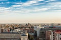 View of the Madrid city skyline at dusk Royalty Free Stock Photo