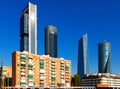 View of Madrid with Four Towers Business Area Royalty Free Stock Photo