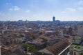 View of Madrid, Spain, skyline with Columbus Towers being refurbished Royalty Free Stock Photo