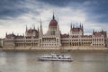 View of the magnificent building of the Hungarian Parliament