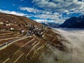 View of the magnificent landscape in Ollon, Valais, Switzerland