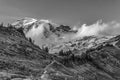 View on the magnificent Mount Rainier from Paradise Vista trail Royalty Free Stock Photo