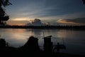 View of mahakam river on sunset time Royalty Free Stock Photo