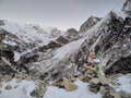 Mahalangur Himal mountain range in Himalayas Royalty Free Stock Photo