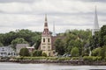 View of Mahone Bay`s Three Churches, Nova Scotia