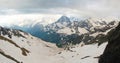 View on the Main Caucasus range from the pass Alibek Royalty Free Stock Photo