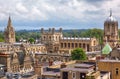 Christ Church as seen from the top of Carfax Tower. Oxford University. England Royalty Free Stock Photo