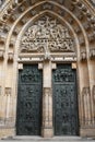 View of the main entrance of the church of St. Vitus, Prague, Cz Royalty Free Stock Photo