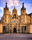 View of the main entrance of Schwerin Castle, Germany, Schwerin Castle is a castle in the capital of Mecklenburg-Vorpommern Royalty Free Stock Photo