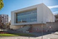 View of the main facade of the Municipal Theater of Braganca, a building of modern architecture, designed by Architect Filipe