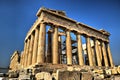 View of the main monuments of Athens (Greece). Acropolis. The Parthenon. Royalty Free Stock Photo