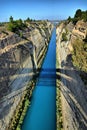 View of the main monuments of Greece. Corinth Canal. Royalty Free Stock Photo