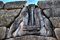 View of the main monuments of Greece. Mycenae. Lions Gate Royalty Free Stock Photo