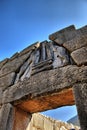 View of the main monuments of Greece. Mycenae. Lions Gate Royalty Free Stock Photo