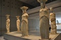 View of the main monuments and sites of Athens (Greece). Acropolis Museum. The Caryatides from the Temple of Athena.