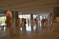 View of the main monuments and sites of Athens (Greece). Acropolis Museum. Statues sculptures vessels and coins