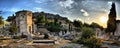 View of the main monuments and sites of Athens (Greece). Roman agora.