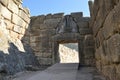 View of the main monuments and sites of Athens (Greece). Ruins of Mycenae the ancient city of Agamemnon. Lions gate Royalty Free Stock Photo