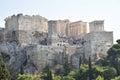 View of the main monuments and sites of Athens (Greece). View of the Acropolis and the Parthenon. Royalty Free Stock Photo