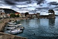 View of the main monuments and sites of Greece. Lepanto town. Royalty Free Stock Photo