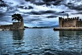 View of the main monuments and sites of Greece. Lepanto town. Royalty Free Stock Photo