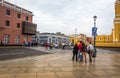 View of main square of the city Circa in Trujillo, Peru.