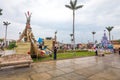 View of main square of the city Circa in Trujillo, Peru.