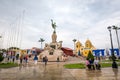 View of main square of the city Circa in Trujillo, Peru.