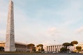 View on main square in Eur with Obelisk Marconi Royalty Free Stock Photo