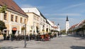 View of main square from historic town Trnava Royalty Free Stock Photo