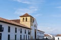 View of the main square of Villa de Leyva, Colombia Royalty Free Stock Photo