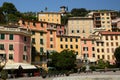 View of the main square. Zoagli. Tigullio. Liguria. Italy