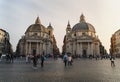 The twin churches. Piazza del Popolo . Rome. Italy Royalty Free Stock Photo