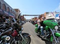 View of Main Street during 77th Motorcycle Rally, downtown Sturgis, SD