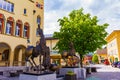 Modern art sculpture main street of Vaduz Liechtenstein