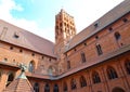 View of the main tower. Knight`s Castle of the Teutonic Order. Marlbork, Poland Royalty Free Stock Photo