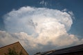 Thunderstorm with strong updraft and anvil spreading out Royalty Free Stock Photo