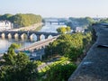 View of Maine River at Angers, France, on a summer day